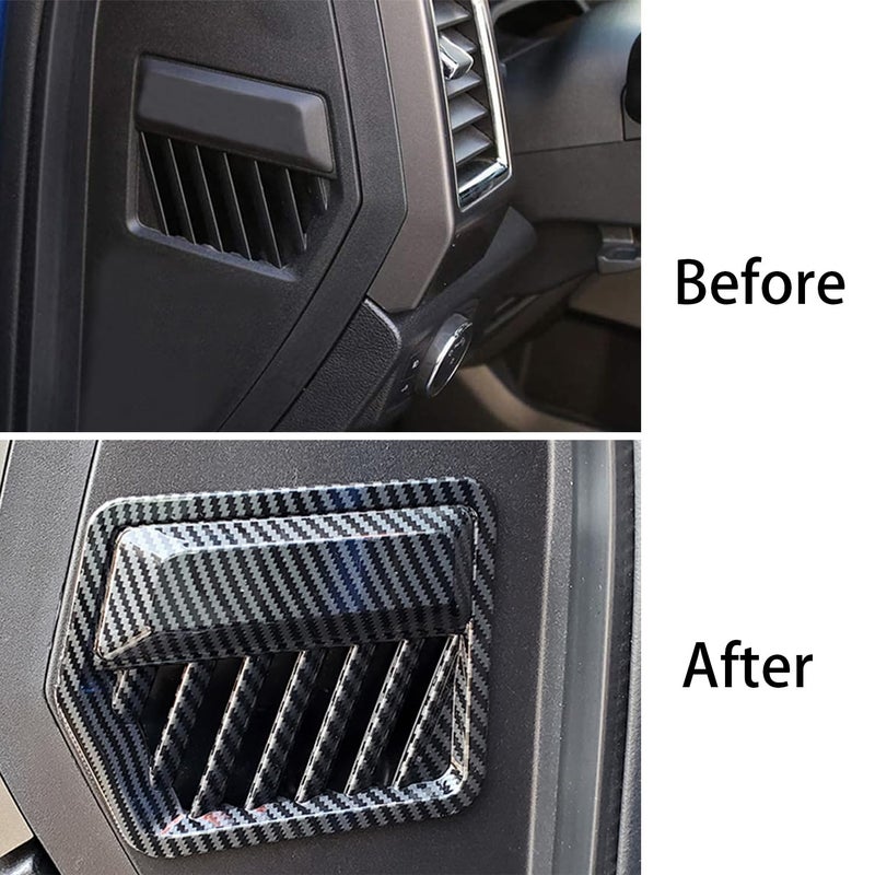 Keptrim for F-150 ABS Carbon Fiber Side Air Conditioning Vent Outlet Trim for 2015-2020 Ford F150, 2pcs - Image 2